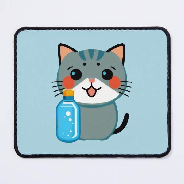 Item preview, Water Bottle Kitty | Water Flask Cat | Kawaii Chibi Anime Cats | Hydro Cats 005 designed and sold by Catcosm.
