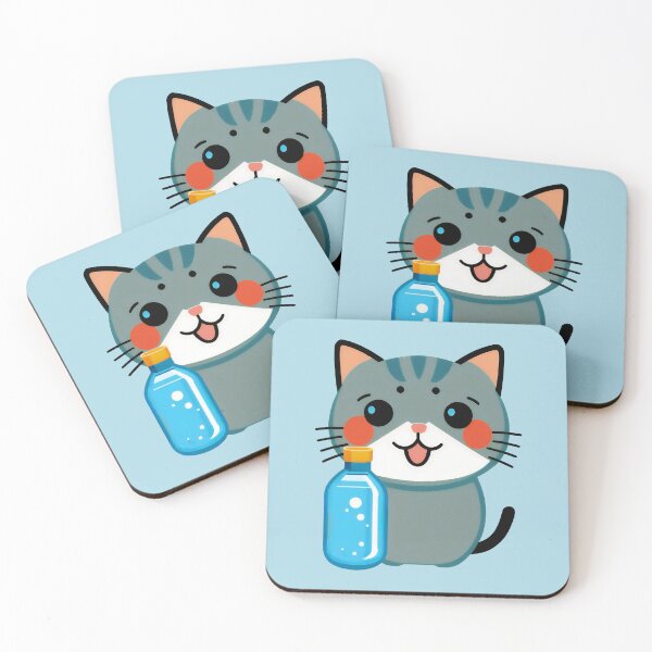 Item preview, Water Bottle Kitty | Water Flask Cat | Kawaii Chibi Anime Cats | Hydro Cats 005 designed and sold by Catcosm.