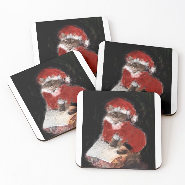 Artikelvorschau, Tiger Cat Christmas Santa Noel Maureen Girard entworfen und verkauft von Maureen Girard.