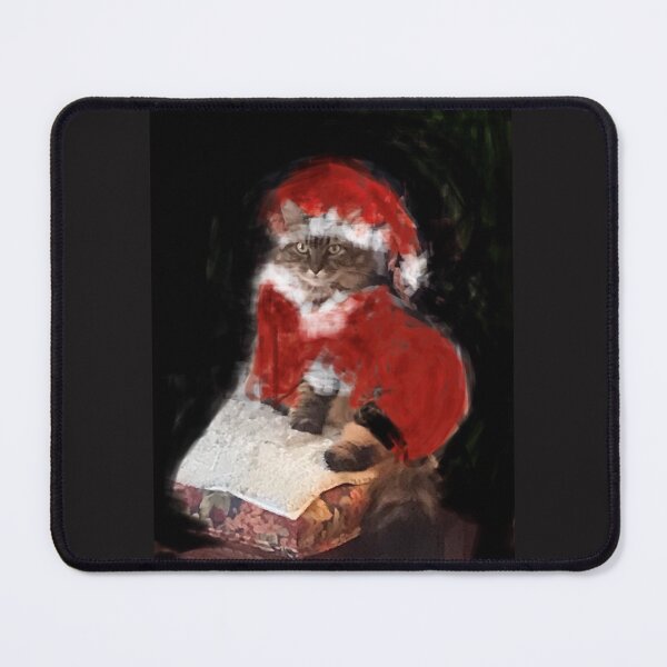 Aperçu de l'œuvre Tiger Cat Noël Père Noël Maureen Girard créée et vendue par Maureen Girard.