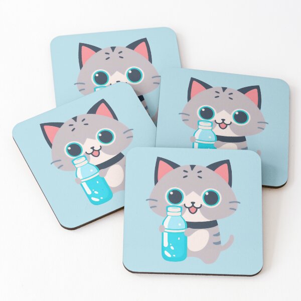 Item preview, Water Bottle Kitty | Water Flask Cat | Kawaii Chibi Anime Cats | Hydro Cats 006 designed and sold by Catcosm.