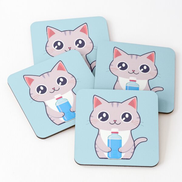 Item preview, Water Bottle Kitty | Water Flask Cat | Kawaii Chibi Anime Cats | Hydro Cats 004 designed and sold by Catcosm.