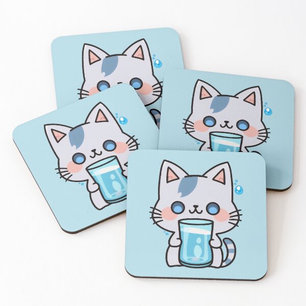 Item preview, Water Bottle Kitty | Water Flask Cat | Kawaii Chibi Anime Cats | Hydro Cats 003 designed and sold by Catcosm.