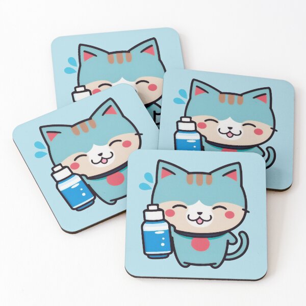Item preview, Water Bottle Kitty | Water Flask Cat | Kawaii Chibi Anime Cats | Hydro Cats 002 designed and sold by Catcosm.