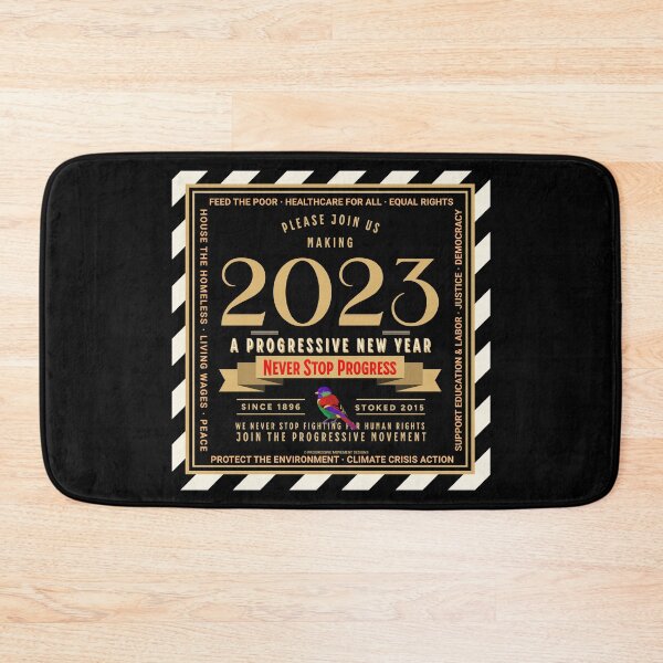 Item preview, PMD00212 Progressive Movement Designs Have a Progressive New Year 2023 on black with Progresive Birdie designed and sold by ProgressiveLeft.