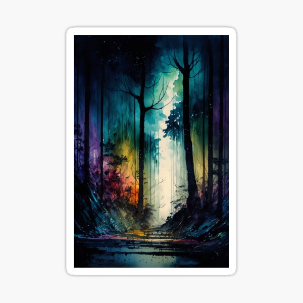 Aperçu de l'œuvre Forêt scifi vibrante - Midjourney créée et vendue par BehindCoffee Co.