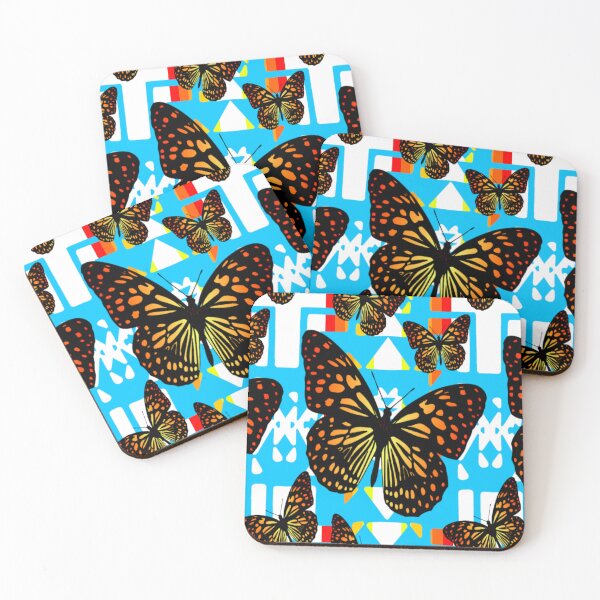 Item preview, Sky Blue  / White  / Fire Color  Native Butterfly Blanket Print  designed and sold by JMWCD.