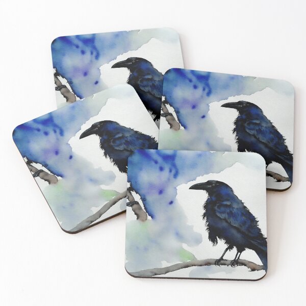 Artikelvorschau, Crow highly detailed watercolor painting entworfen und verkauft von DrawItOnce.