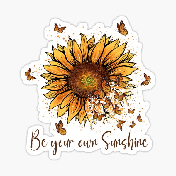 "Sunflower Butterflies Sunshine" Sticker for Sale by HappyLifeCreate