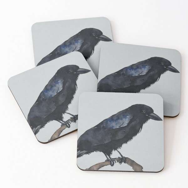 Item preview, Crow highly detailed watercolor painting designed and sold by DrawItOnce.