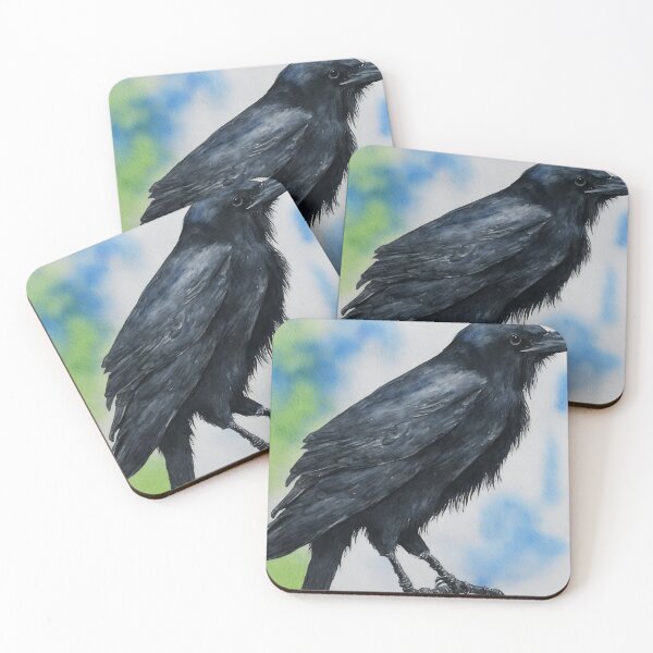 Artikelvorschau, Crow highly detailed watercolor painting entworfen und verkauft von DrawItOnce.