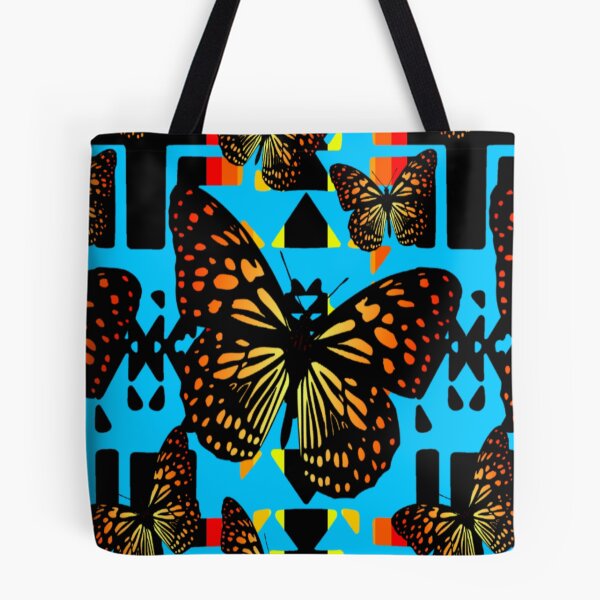 Item preview, Sky Blue  / Black / Fire Color  Native Butterfly Blanket Print  designed and sold by JMWCD.