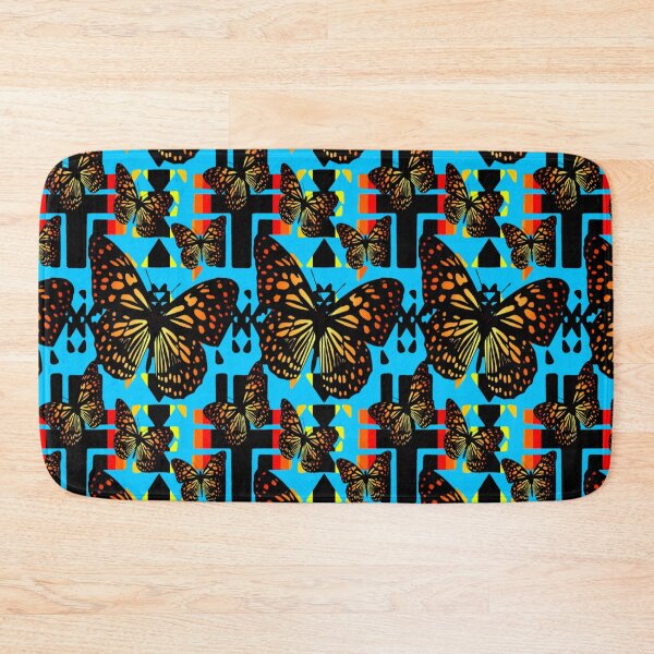 Item preview, Sky Blue  / Black / Fire Color  Native Butterfly Blanket Print  designed and sold by JMWCD.
