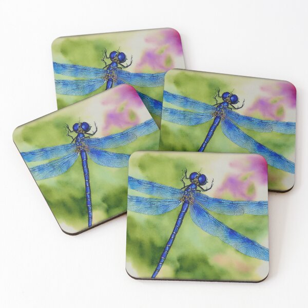 Item preview, Dragonfly highly detailed watercolor painting designed and sold by DrawItOnce.