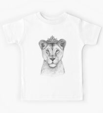 The Queen on black Kids Tee