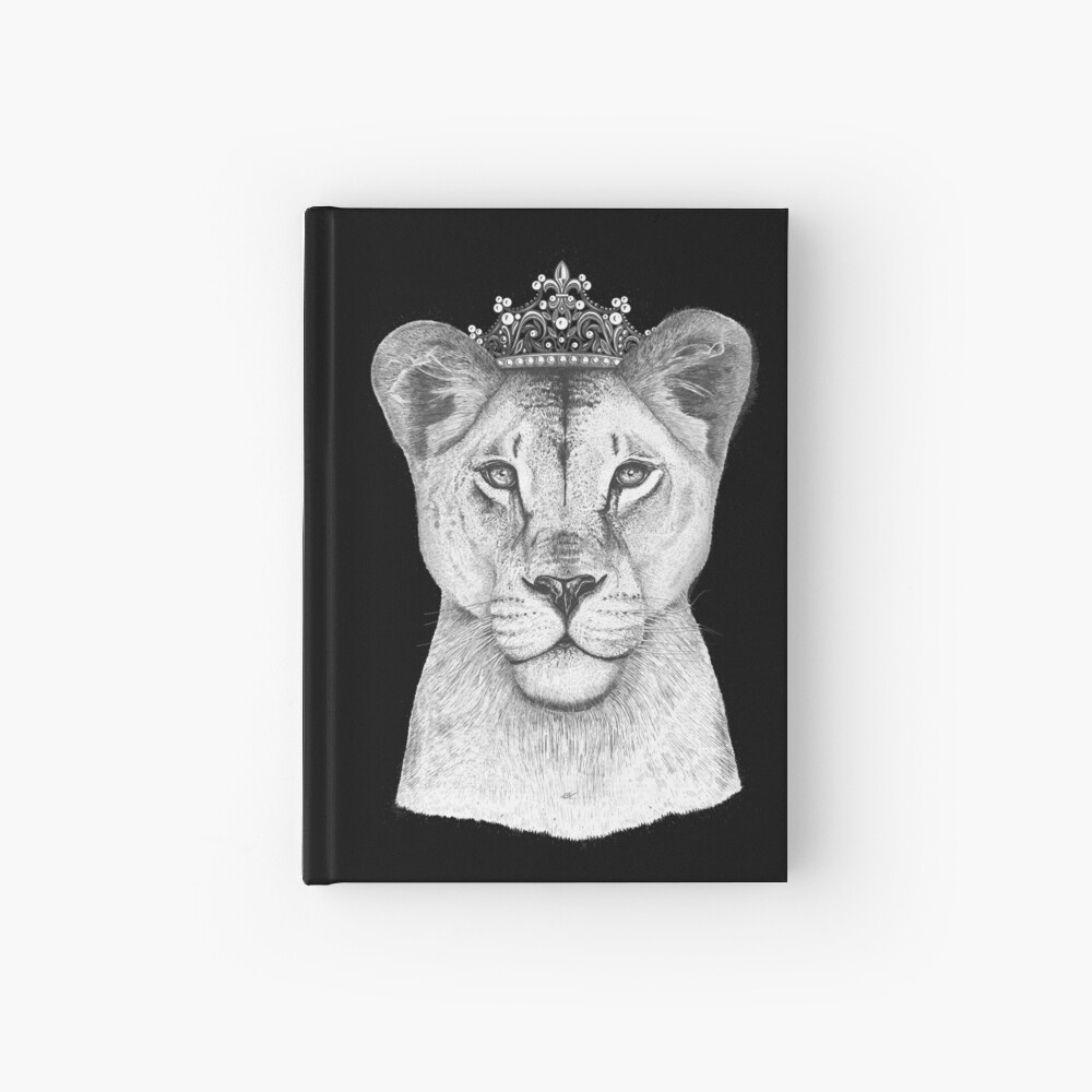 The Queen on black Hardcover Journal