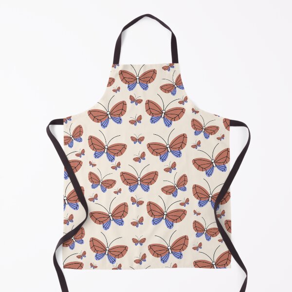 Item preview, Modern Aesthetic Colorful Butterfly Pattern Design In The Shades of Maroon & Blue On A Pastel Peach Background  designed and sold by Kodexstore.