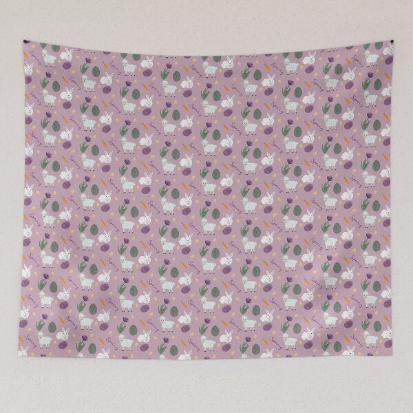 Item preview, Spring Easter Bunny Sheep Seamless Pattern designed and sold by Cedarrue.