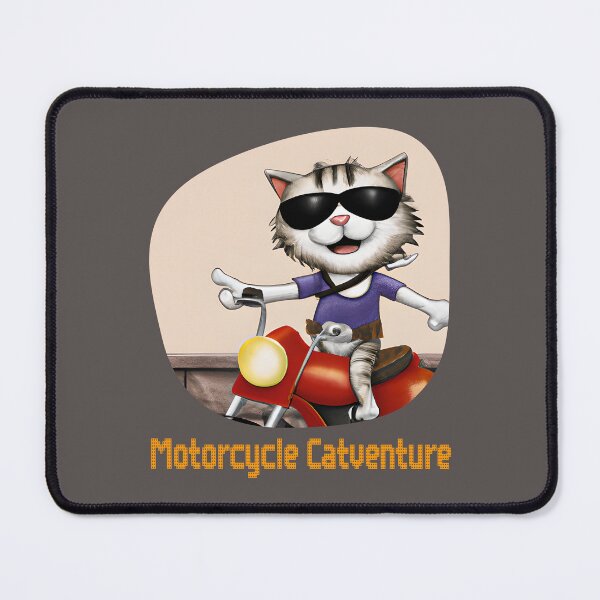 Item preview, Motorcycle Catventure - Funny cat with sunglasses on a red motorcycle designed and sold by LV-creator.