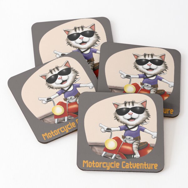 Item preview, Motorcycle Catventure - Funny cat with sunglasses on a red motorcycle designed and sold by LV-creator.