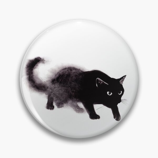 Item preview, Black Cat art - wet watercolor illustration designed and sold by ArtProvocation.