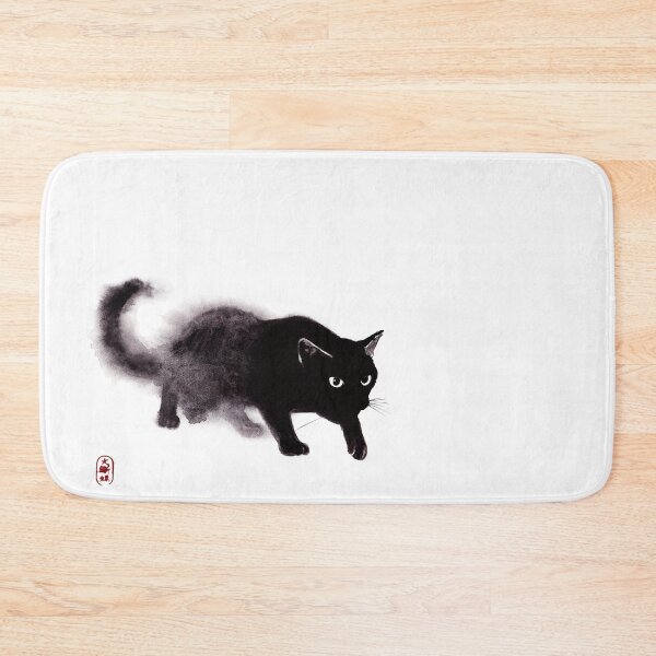 Item preview, Black Cat art - wet watercolor illustration designed and sold by ArtProvocation.