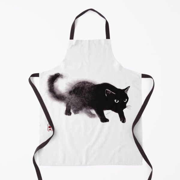 Item preview, Black Cat art - wet watercolor illustration designed and sold by ArtProvocation.