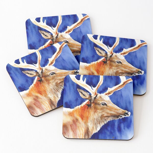 Item preview, Elk highly detailed watercolor painting designed and sold by DrawItOnce.