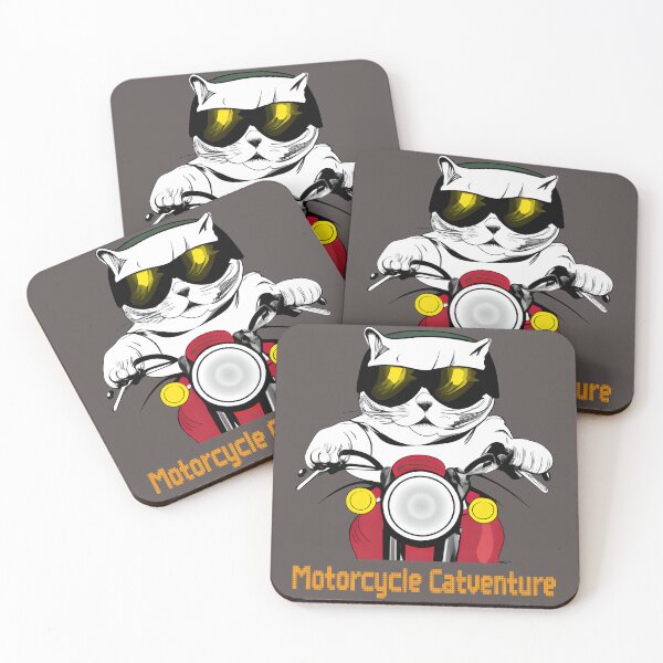 Item preview, Motorcycle Catventure - Funny white cat on a red motorcycle designed and sold by LV-creator.