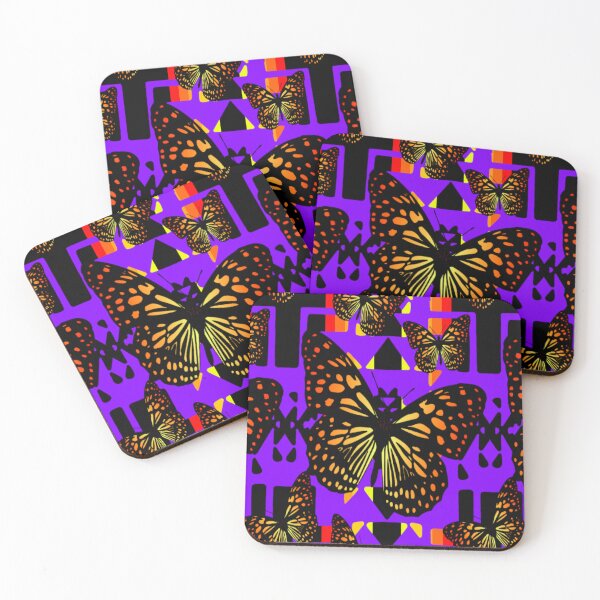 Item preview, Purple  / Black / Fire Color  Native Butterfly Blanket Print  designed and sold by JMWCD.
