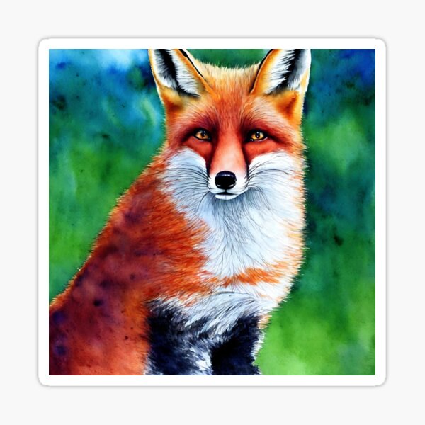 Item preview, Fox highly detailed watercolor painting designed and sold by DrawItOnce.