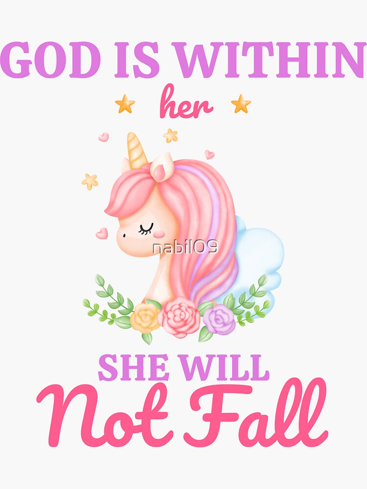 God Is Within Her She Will Not Fall Sticker For Sale By Nabil09 Redbubble 