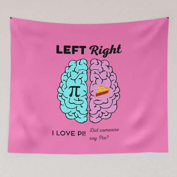 Item preview, Left Right Brain Hemisphere Pi Pie Math Joke  designed and sold by LordAudes.