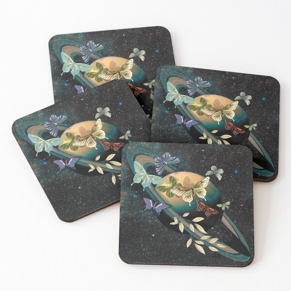 Item preview, Cosmic butterflies... A fantasy design of a planet, foliage and butterflies designed and sold by Wonder & Whimsy.