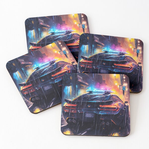 Item preview, Coche de policía SciFi - Midjourney designed and sold by BehindCoffee Co.