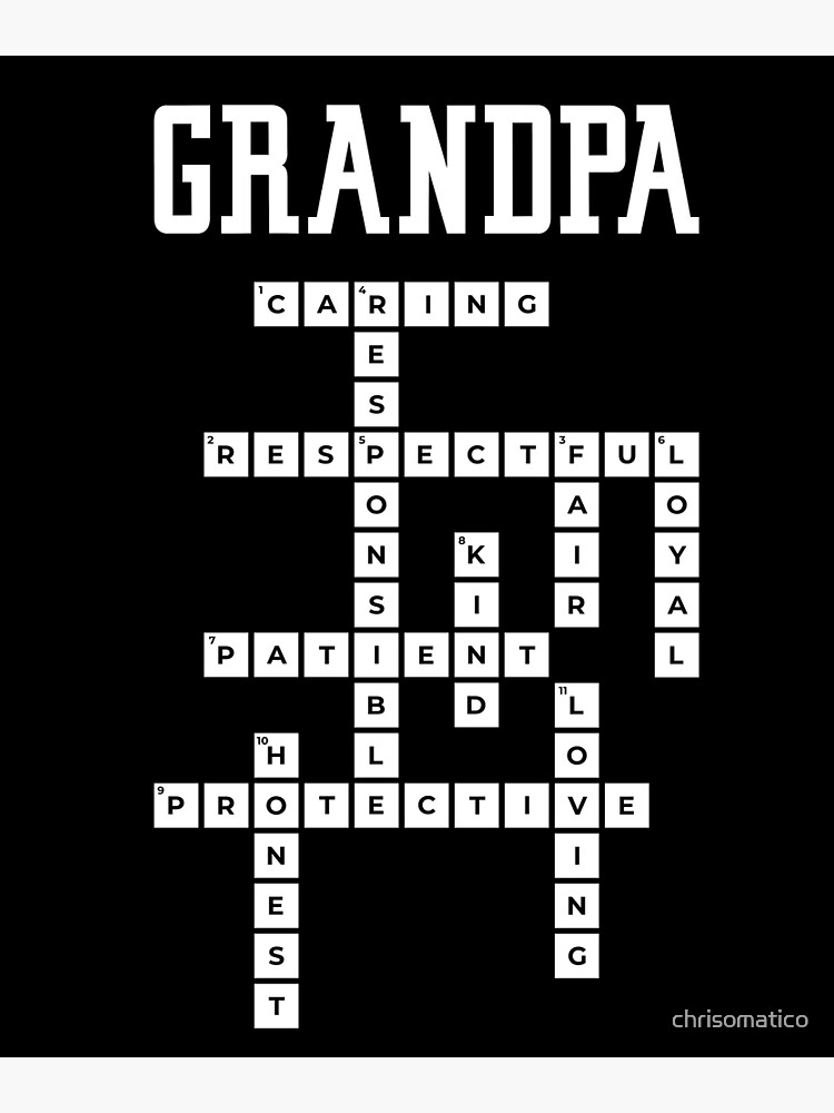 quot Grandpa Crossword Puzzle quot Poster for Sale by chrisomatico Redbubble