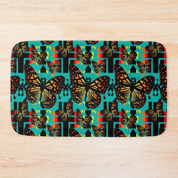 Item preview, Turquoise / Black / Fire Color  Native Butterfly Blanket Print  designed and sold by JMWCD.