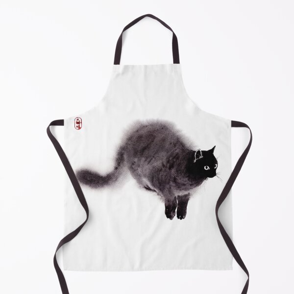 Item preview, Wet watercolor Black Cat illustration in Zen style designed and sold by ArtProvocation.