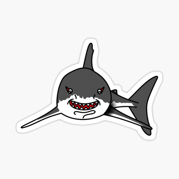 "Smiling Great White Shark" Sticker for Sale by spooky-trad-art | Redbubble