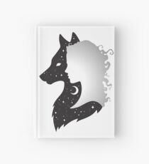 She Wolf Woman and Wolf with Moon and Stars Hardcover Journal