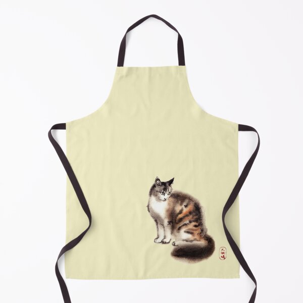 Item preview, Wet watercolor Cat illustration in Zen style designed and sold by ArtProvocation.