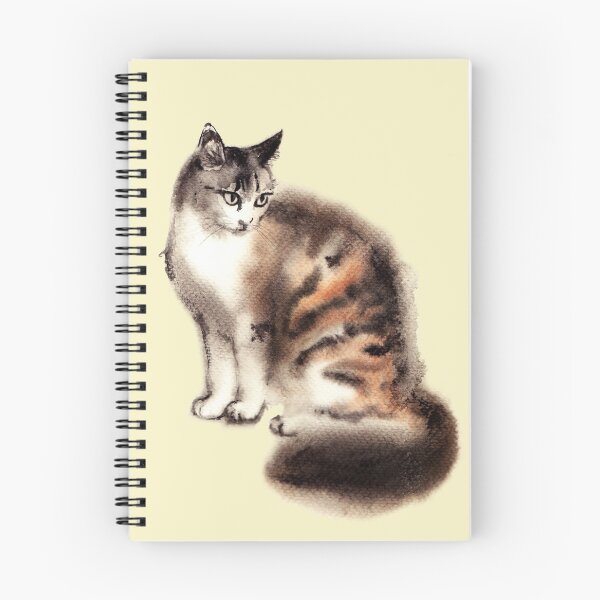 Item preview, Wet watercolor Cat illustration in Zen style designed and sold by ArtProvocation.