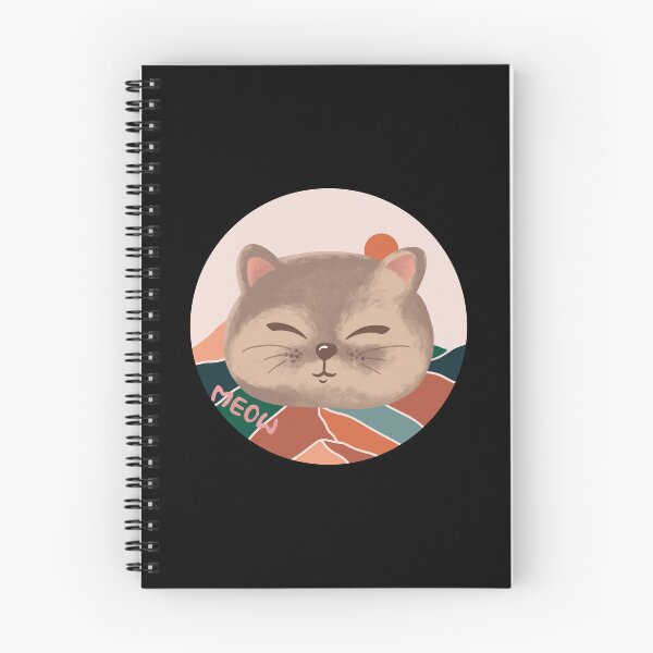Item preview, Kawaii Cat Head/face Meow, Berge Color Circle Sun And Mountains designed and sold by adembulut.