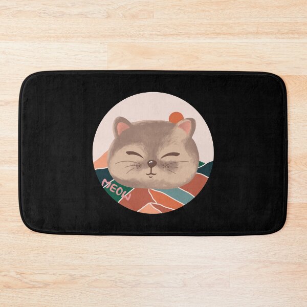 Item preview, Kawaii Cat Head/face Meow, Berge Color Circle Sun And Mountains designed and sold by adembulut.