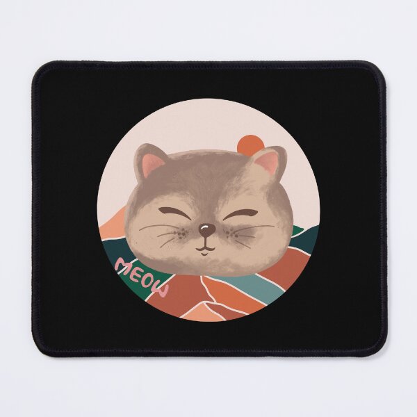 Item preview, Kawaii Cat Head/face Meow, Berge Color Circle Sun And Mountains designed and sold by adembulut.