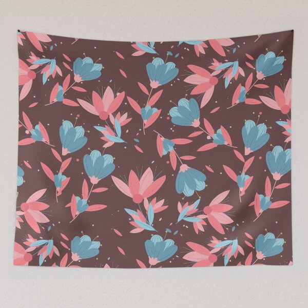 Item preview, flowers seamless pattern red blue designed and sold by obinsuma.