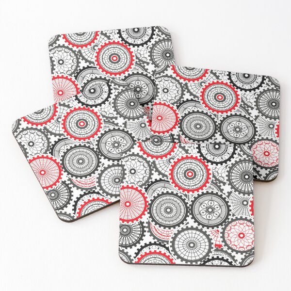 Item preview, red Seamless pattern gears designed and sold by obinsuma.