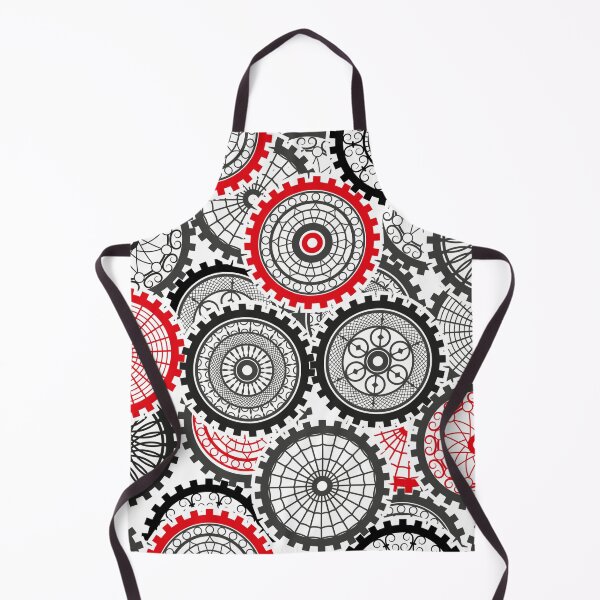 Item preview, red Seamless pattern gears designed and sold by obinsuma.