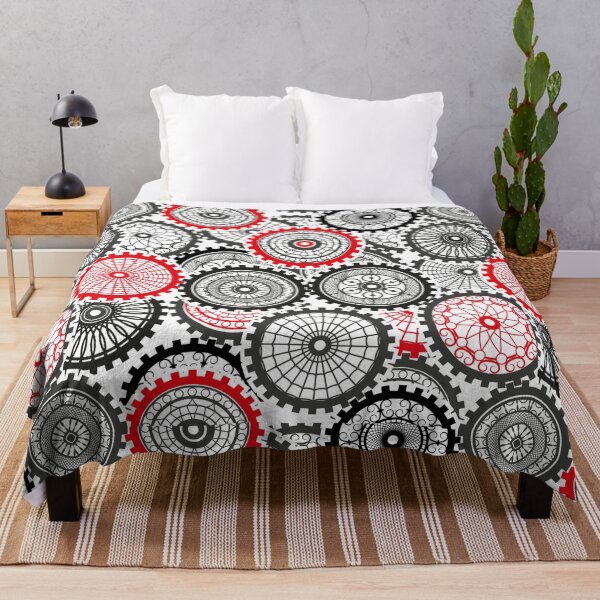 Item preview, red Seamless pattern gears designed and sold by obinsuma.
