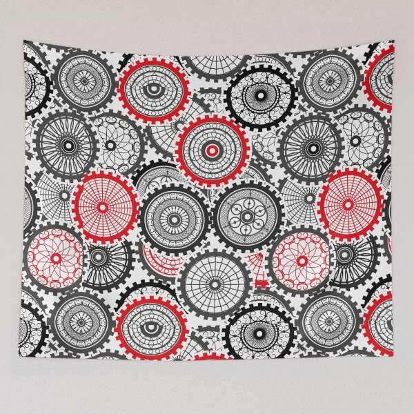 Item preview, red Seamless pattern gears designed and sold by obinsuma.